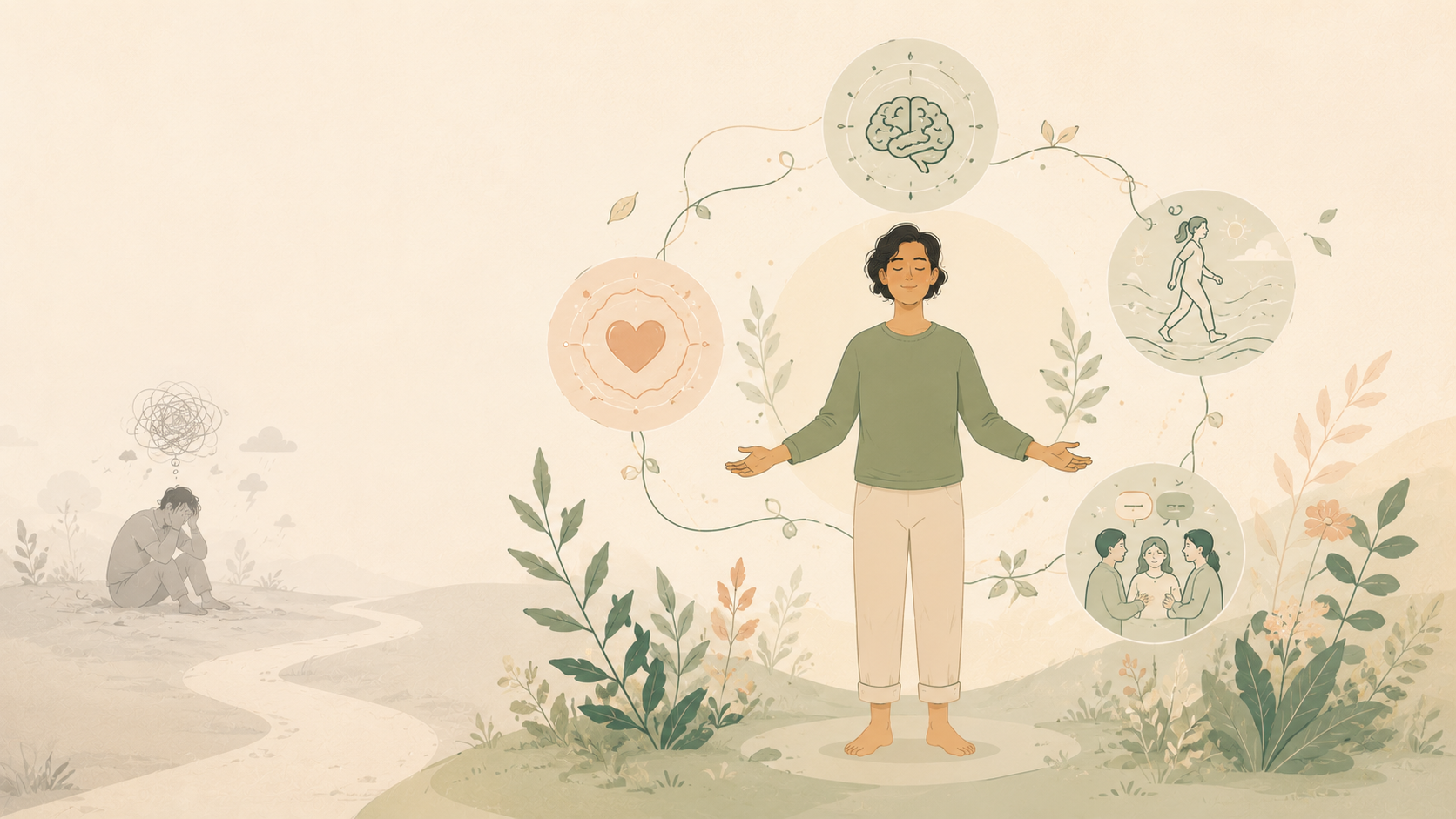 From reactive therapy to proactive care-pathways — cognitive, physical, emotional, and social wellness pillars connected — MHITR mental health article