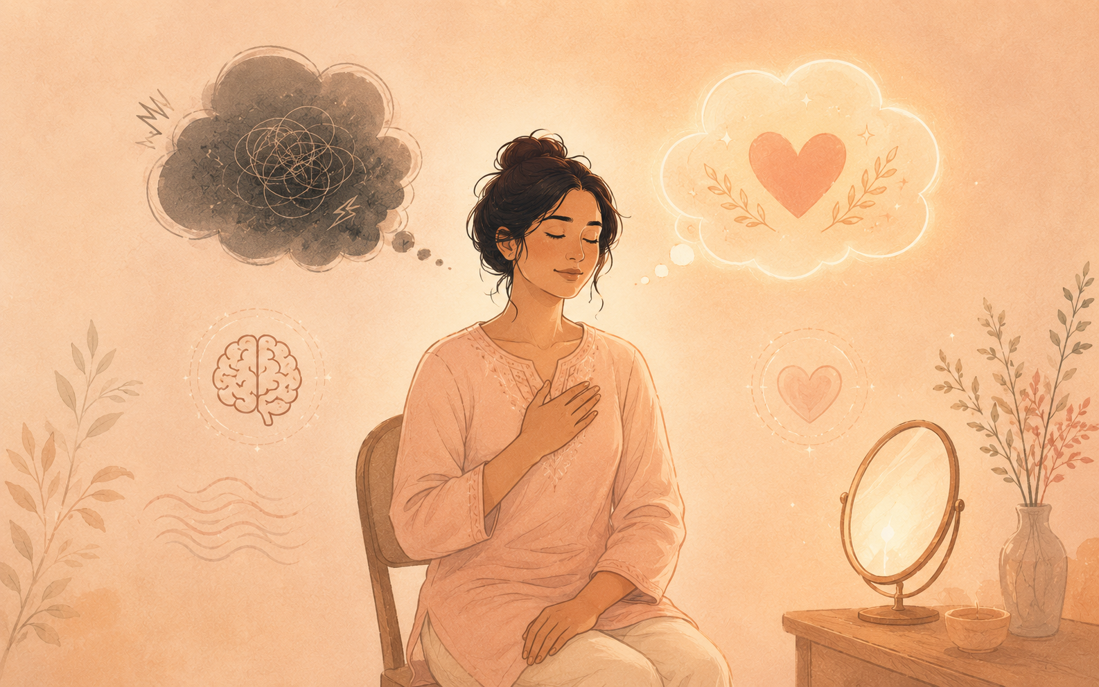 Person reflecting on inner voice and self-talk — MHITR mental health article